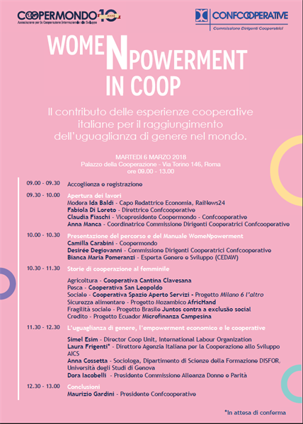 WomeNpowerment in Coop. Il contributo delle esperienze cooperative italiane per l’uguaglianza di genere.