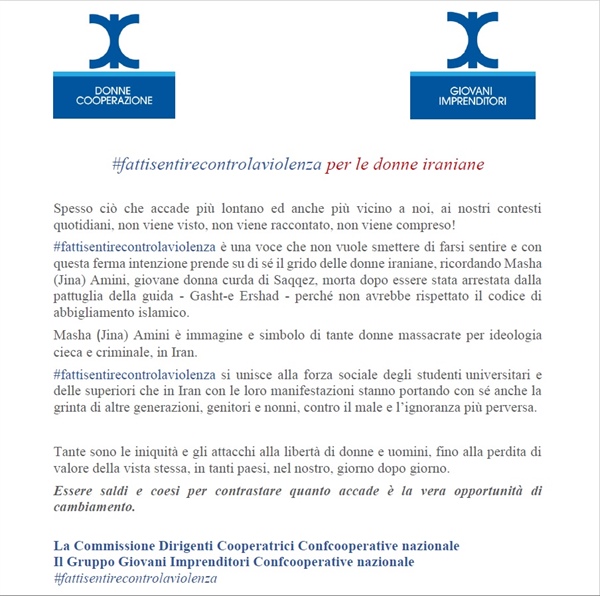 #fattisentirecontrolaviolenza - per le donne dell&rsquo;Iran